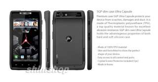 Motorola DROID RAZR XT910 SGP Black Ultra Capsule TPU Silicone Case 