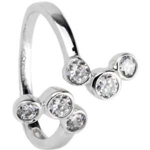   Silver 925 Cubic Zirconia BUBBLES Adjustable Toe Ring: Jewelry