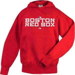  Boston Red Sox Stack Hooded Navy Sweatshirt by Majestic 