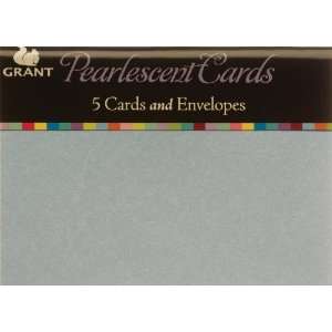  Pearlescent Cards & Envelopes 5.57X4 5/Pkg Silver Arts 