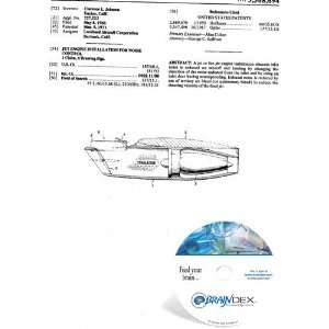 NEW Patent CD for JET ENGINE INSTALLATION FOR NOISE 