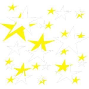  set of 202 Yellow and White stars Vinyl wall lettering 