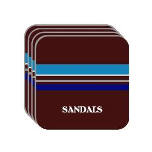   Name Gift   SANDALS Set of 4 Mini Mousepad Coasters (blue design