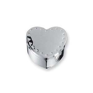 Silver plated with Crystals Lift off Lid Heart Jewerly Box  