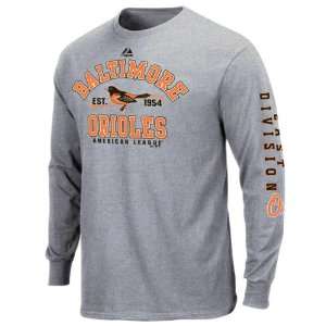  Baltimore Orioles Dial It Up Heather Grey Long Sleeve T 