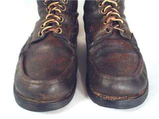 vintage 30s 40s Russell Moccasin tall lace up logger work boots men 