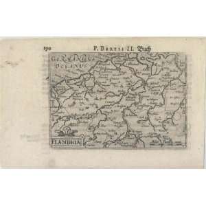  Antique 1599 Bertius Map of Europe Flandria Holland