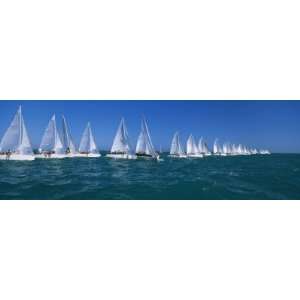  Sailboat Racing in the Ocean, Key West, Florida, USA by 
