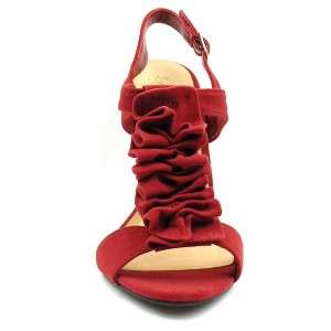 strap Ruffled Sandals, Womens Shoes, Red 10US/41EU  