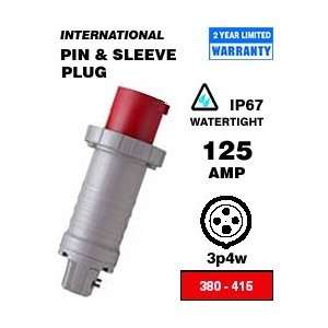  Leviton 4125P6W 125 Amp 380 415 Volt Pin & Sleeve Plug 
