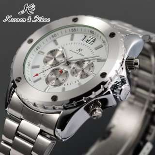   Automatic Sport Waterproof Date Day 6 Hands Silver Band Watch  