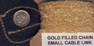 Bulk 14 Karat yellow gold filled chain Small cable link  