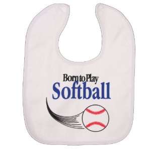  Born To Play Softball Snap Baby Bib: Sports & Outdoors