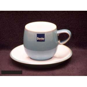  Denby Azure Curve Mug(s) Small & Saucer(S) Kitchen 