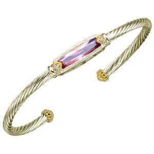   Line Cable Bangle Bracelet With Gold Accent. FREE GIFT BOX: Jewelry