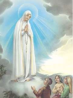 Catholic Virgin Mary OL Fatima Cameo Religious Cross  