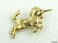 Rampant UNICORN PENDANT   14k Yellow Gold Mystical Horse Fashion Charm 