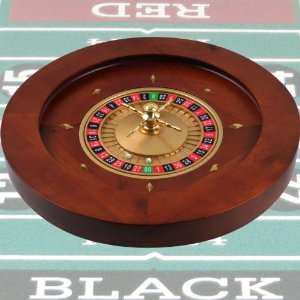   Quality Deluxe Wooden Roulette Wheel   19.75 inch 