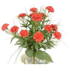  17 Pretty Silk Flower Carnation Bush   Red f12
