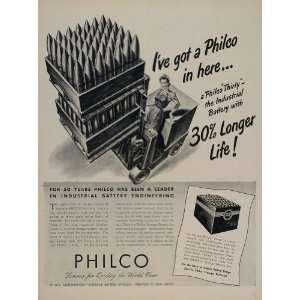  1945 Ad WWII Rosie the Rivator Factory Worker Philco   Original 