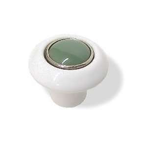 Ceramic Knob With Chrome Insert And Sage Ceramic Center LQ PBF430Y SAG 