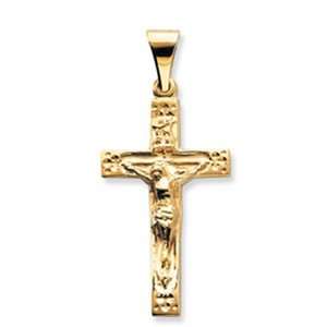    Sacred 14K Yellow Gold Crucifix Pendant   1.3 Grams Jewelry