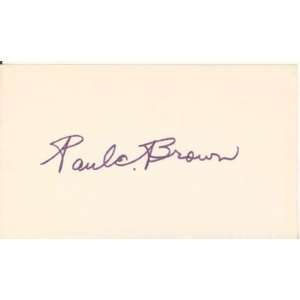  Paul Brown HOF 67 Autographed 3x5 Card