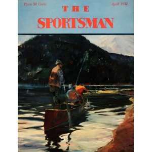  1932 Cover Sportsman Mountain Lake Fish Boat John Whorf 