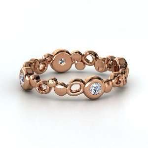    Bubble Stack Ring, 14K Rose Gold Ring with Diamond Jewelry
