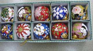 Lot 10 Chinese cloisonne Christmas tree ornaments ball  