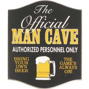  Man Cave Wood Sign   Official Man Cave Small: Everything 
