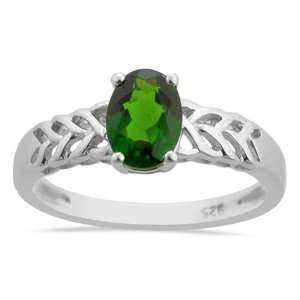    925 Sterling Silver 0.78cts Chrome Diopside ring (Size 8) Jewelry