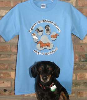 SUPPORT DACHSHUND RESCUE T SHIRTS 2 COLORS S  3X  