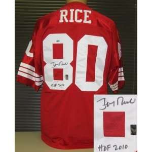  Jerry Rice Autographed/Hand Signed Throwback 49ers Jersey 
