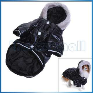 Pet Dog Hoodie Hooded Puffy Coat Jacket Jumpsuit Fluffy Hood Trimming 