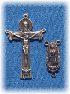 Our Lady of Guadalupe Bronze Rosary Set Crucifix Center  