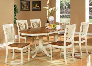 7PC OVAL DINING ROOM SET TABLE 6 CHAIRS EXTENSION LEAF  