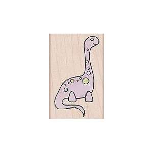  Long Necked Dino Wood Mounted Rubber Stamp (D4581) Arts 