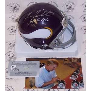 Fran Tarkenton Autographed/Hand Signed Minnesota Vikings Mini Helmet 