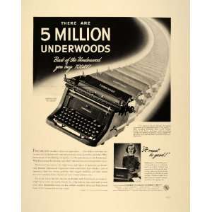  1939 Ad Underwood Elliott Fisher Office Typewriter 
