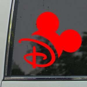  DISNEY Red Decal MOUSEKETEER MAGIC KINGDOM Car Red Sticker 