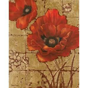 Poppies on Gold II by Vivian Flasch 22x28 