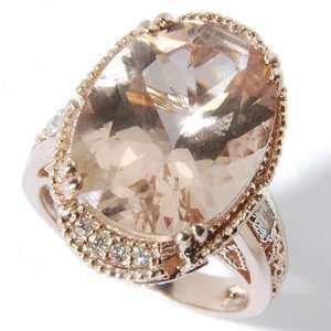  14K Rose Gold Morganite & Diamond Ring Jewelry