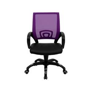 Flash Computer Chair Mid Back Purple Mesh Leather Seat  