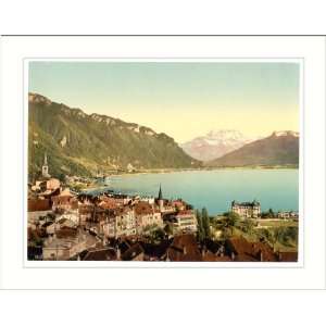 Montreux general view Geneva Lake Switzerland, c. 1890s, (M) Library 