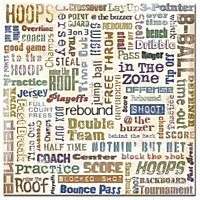 Flair   Basketball Words Scrapbooking Paper  