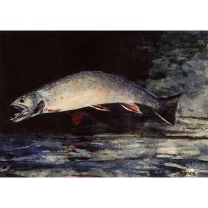   Brook Trout: Winslow Homer Hand Painted Art: Home & Kitchen