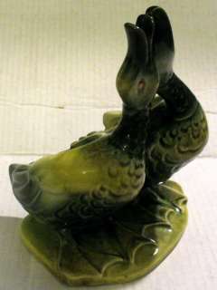 HULL POTTERY GREEN DOUBLE DUCK PLANTER 95   USA  