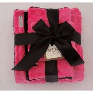  Hot Pink & Black Minky Gift Set Baby