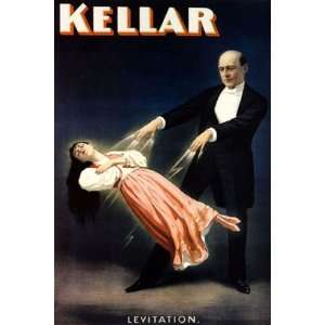  Great Kellar Levitation Magic Magician Vintage Poster 